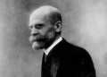 Black and white profile view of emile durkheim