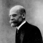 Black and white profile view of emile durkheim