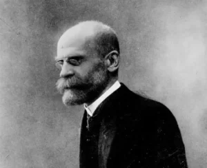 Black and white profile view of emile durkheim