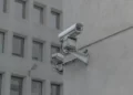 a cctv camera on the side of a building
