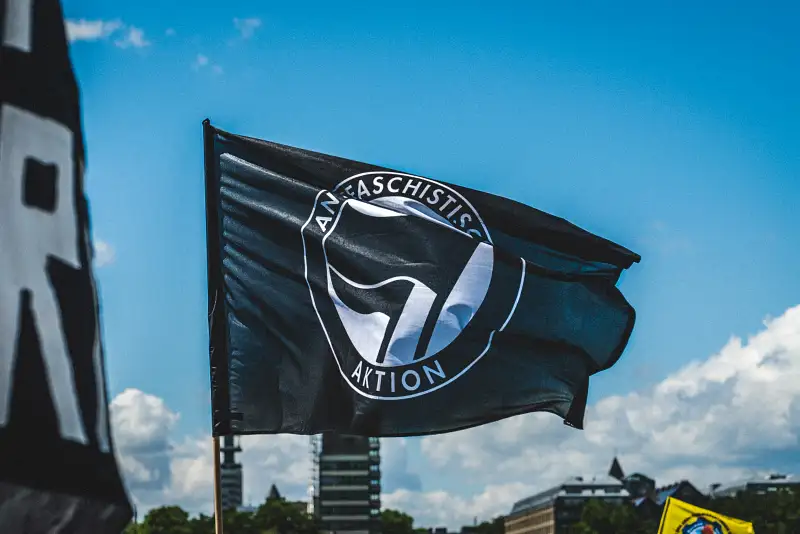 an anti fascist flag