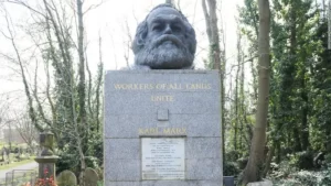 a bust of karl marx