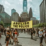 A protest sign demanding the abolition of the police
