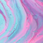 An abstract piece in various shades of blue and pink