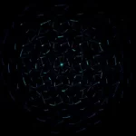 A dark, abstract, cell-like image