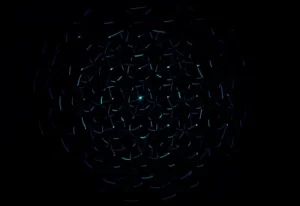 A dark, abstract, cell-like image