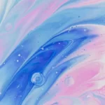 a blue and pink abstract art piece