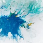 a blue and turquoise abstract art piece