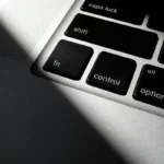 A laptop control button on the keyboard