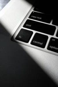 A laptop control button on the keyboard