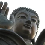A close up of the Buddha statue
