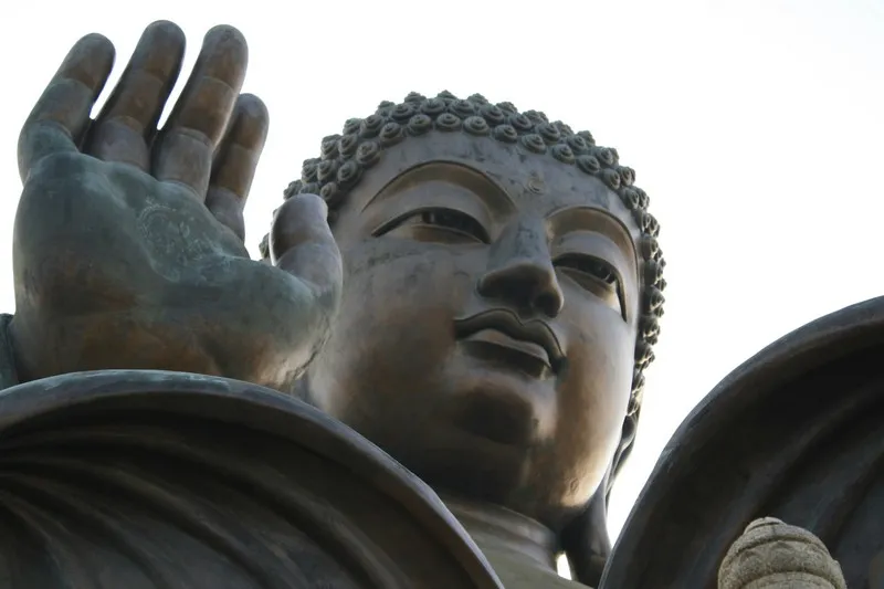A close up of the Buddha statue