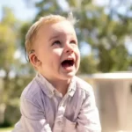 A young child on a sunny day