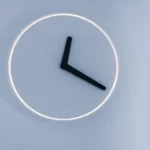A numberless clock in baby blue
