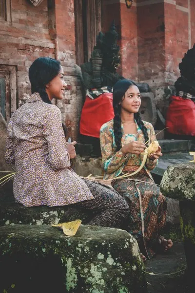 two women in cultural relative surrounds