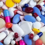A large variety of colourful drugs