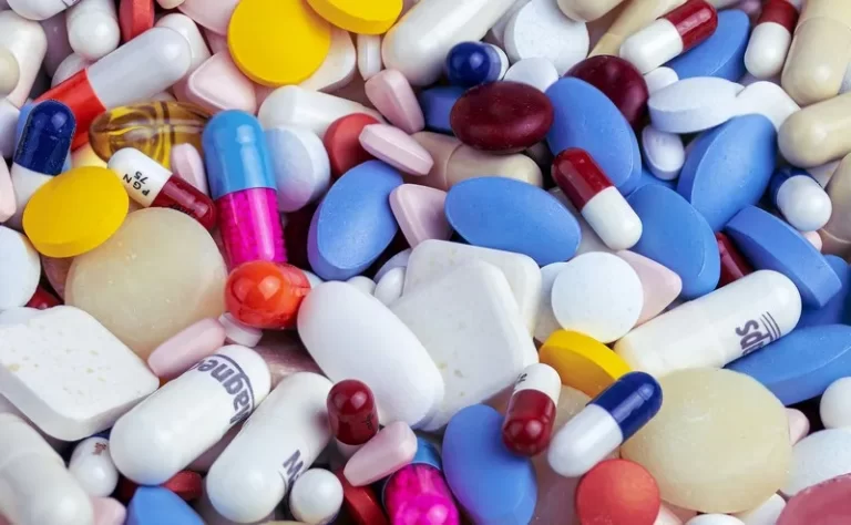 A large variety of colourful drugs