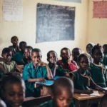 A group of african children at school