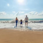 A family at the beach