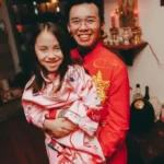 A chinese father and daughter family