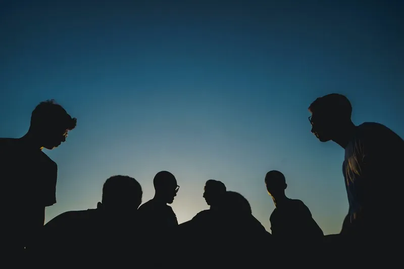 A group silhouette