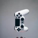 A PS4 controller in white