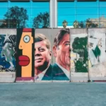 A street art image of John F Kennedy and Ronald Reagan