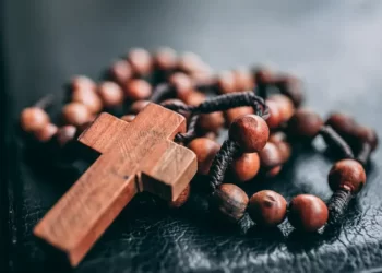 wooden religious rosary beads
