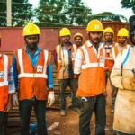 A group of male construction workers