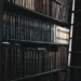 Shelves of books containing case history