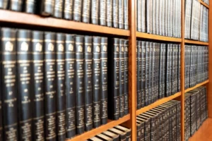 A shelf of legal books