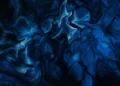 An abstract image of blue liquid