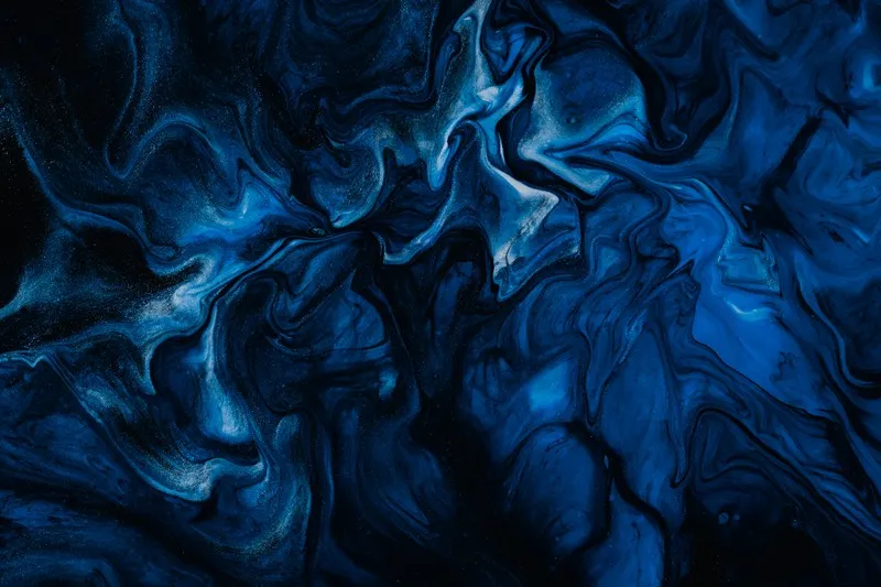 An abstract image of blue liquid
