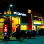 A mcdonalds joint at night