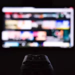 A blurred image of a smart TV