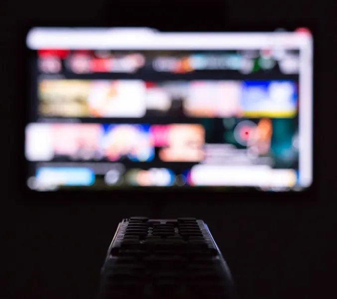 A blurred image of a smart TV