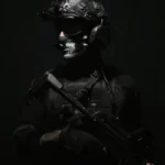 A soldier hidden in the shadows
