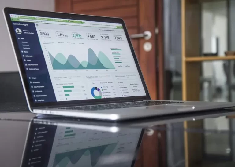 A graph on a laptop screen showing causes of inflation