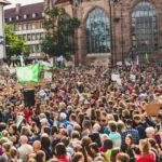 a large political protest