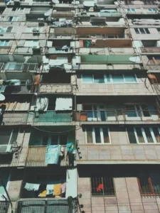 A high rise slum housing poverty welfare austerity