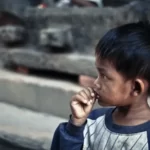 A young child living in poverty