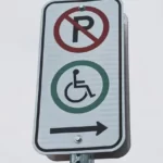 A disabled parking sign