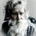 A portrait of a homeless man