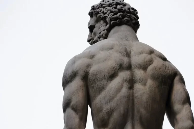 A statie of a muscular oligarch