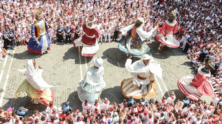 a large festival with dancers