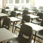 An empty classroom in a school