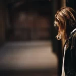 a woman in an underpass