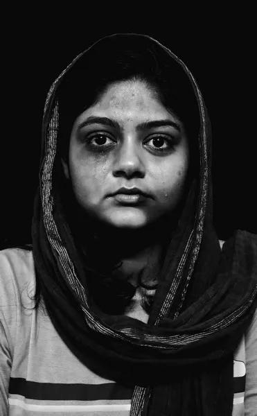 An abused woman