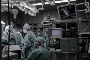 A group of surgeons performing an operation