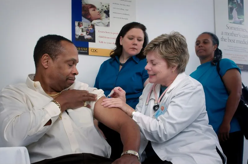 A person receiving an injection